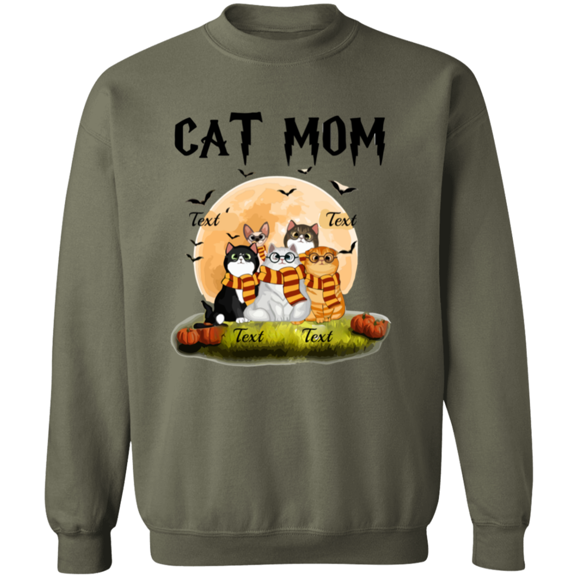 Cat Mom Shirt, Halloween Sweatshirt, Halloween Gift For Cat Lovers