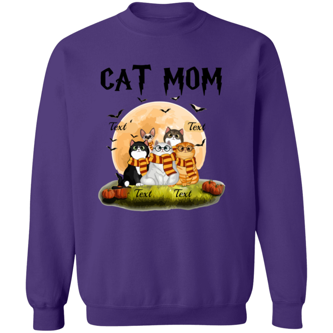 Cat Mom Shirt, Halloween Sweatshirt, Halloween Gift For Cat Lovers