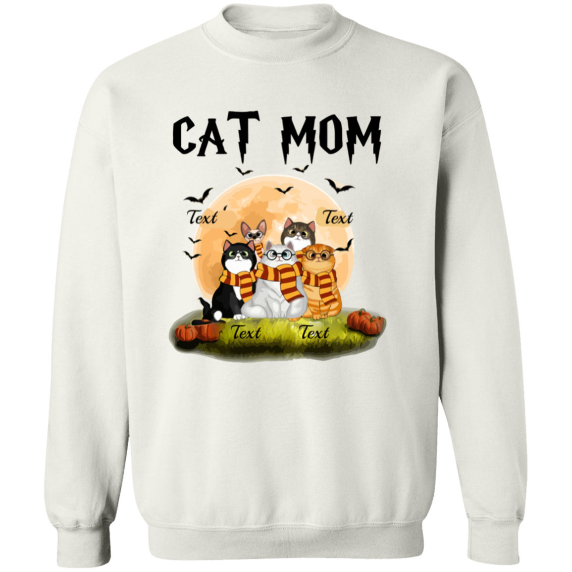 Cat Mom Shirt, Halloween Sweatshirt, Halloween Gift For Cat Lovers