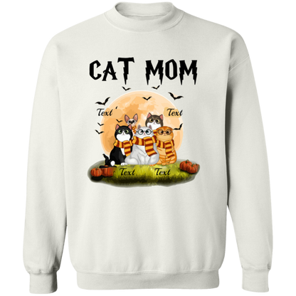 Cat Mom Shirt, Halloween Sweatshirt, Halloween Gift For Cat Lovers