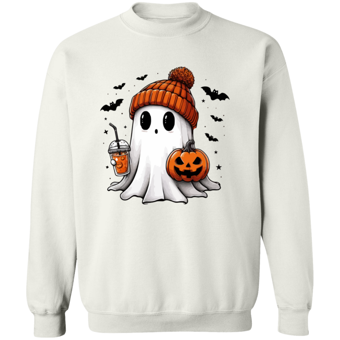 Ghost With Pumpkin Halloween T-Shirt | Sweatshirt