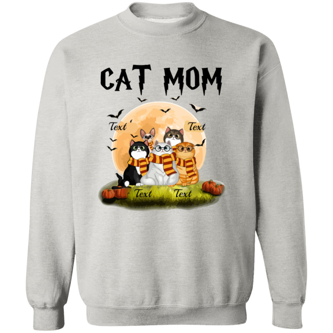 Cat Mom Shirt, Halloween Sweatshirt, Halloween Gift For Cat Lovers