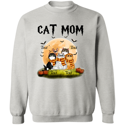 Cat Mom Shirt, Halloween Sweatshirt, Halloween Gift For Cat Lovers