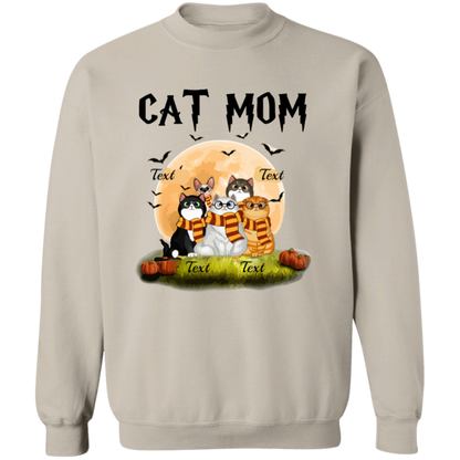 Cat Mom Shirt, Halloween Sweatshirt, Halloween Gift For Cat Lovers