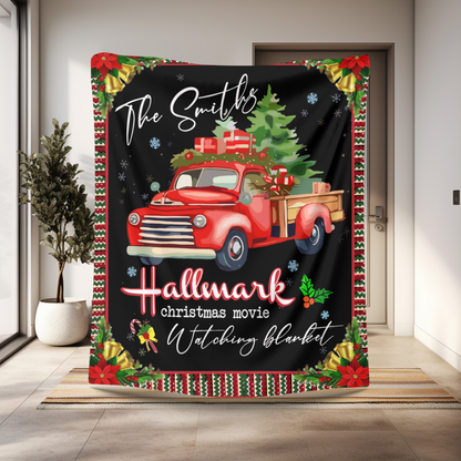 Christmas Movie Watching Blanket | Santa Blanket. Personalized Name Blanket Gift