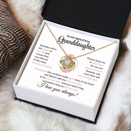 To My Beautiful Granddaughter - Love Knot Necklace | Gift For Granddaughter