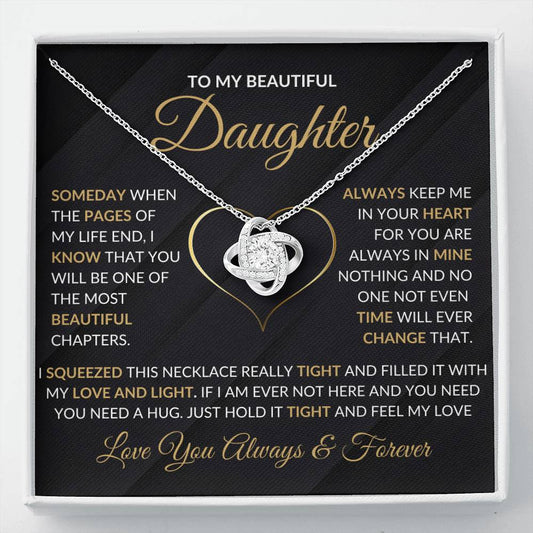 To My Beautiful Daughter Necklace- Someday When The Pages Of My Life Ends | Gift For Daughter, Gift From Dad , Mom