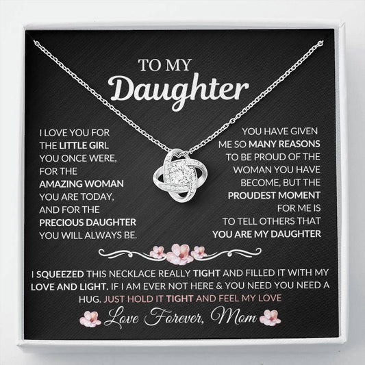 To My Daughter - Love Forever Mom | Love Knot Necklace | Gift For Daughter