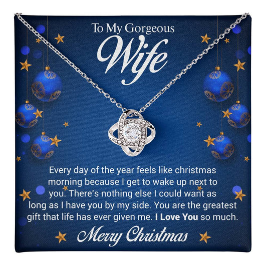 To My Gorgeous Wife -Husband to Wife Gift, Christmas Gift For Her, From Him, Love Knot Necklace