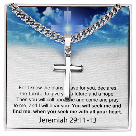 For I Know The Plans I Have For You - Jeremiah 29:11 - Christian Necklace, Christian Necklace For Him, Bible Verse, Graduation Gift, Moving