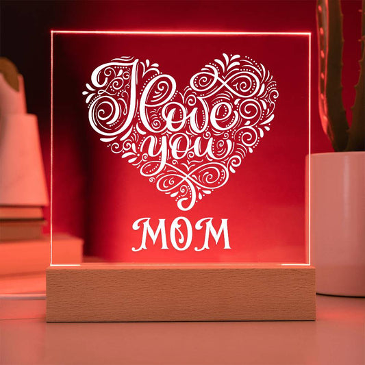 I Love You Mom Custom Night Light | Gift For Mom | Mother's Day Gift | Holiday, Anniversary Gift