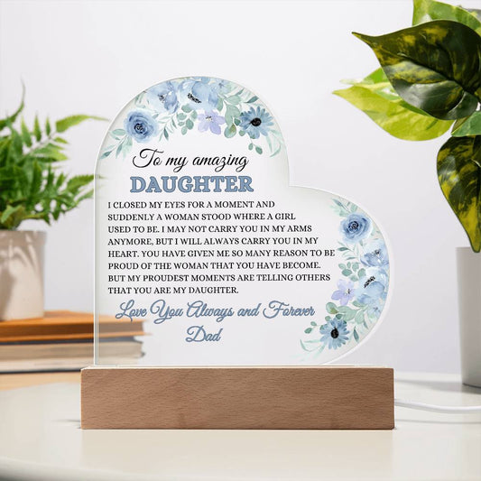 To My Amazing Daughter | I Close My Eyes For A Moment | Acrylic Plaque Gift From Dad