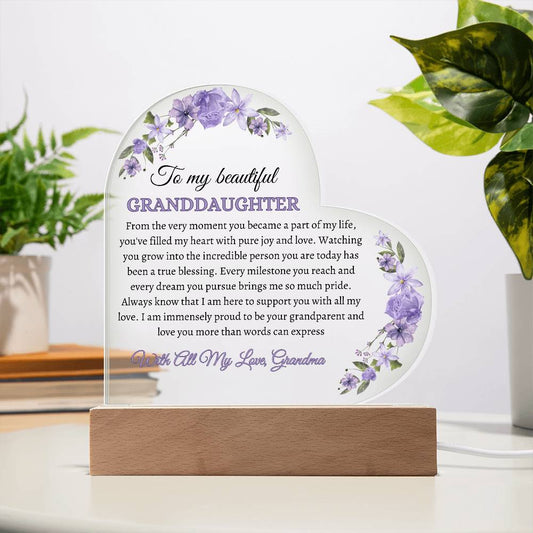 To My Beautiful Granddaughter | From The Very Moment You Became A Part Of My Life | Acrylic Plaque Granddaughter Gift