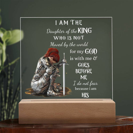 I Am The Daughter Of A King Custom Night Light | Christian Religious Gift For Her | Acrylic Plaque