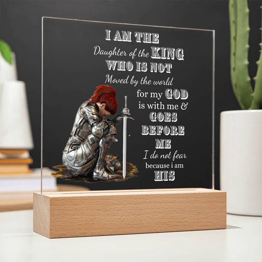 I Am The Daughter of The King Custom Night Light | Christian Religious Gift For Her | Acrylic Plaque