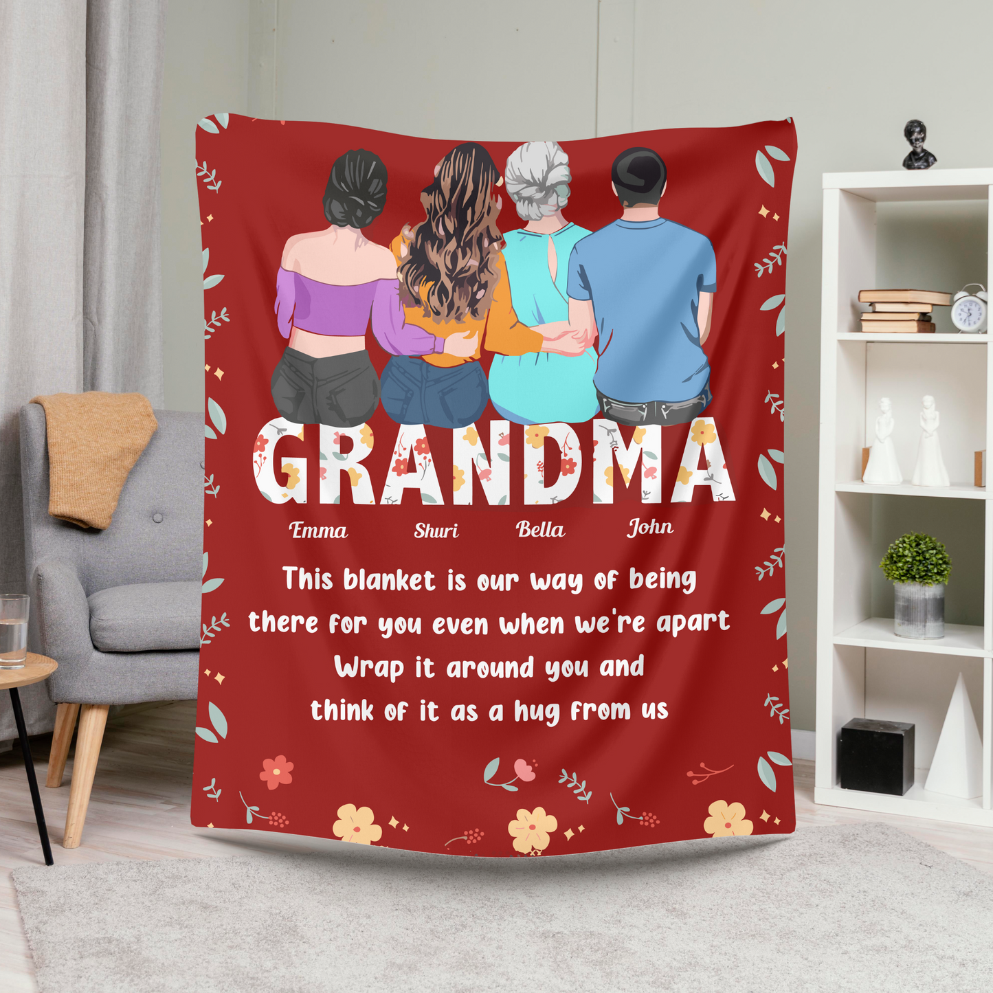 Personalized Grandma Christmas Blanket | Cozy Blanket Gift For Grandma