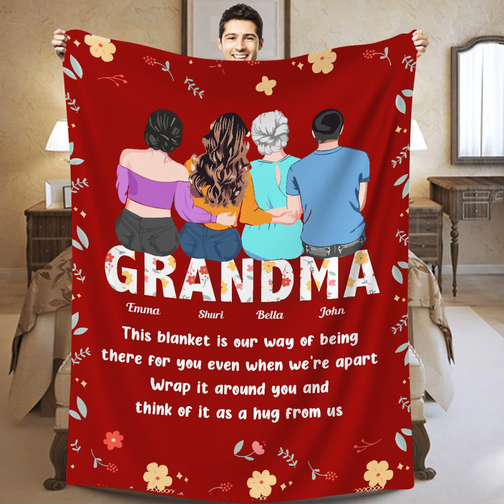 Personalized Grandma Christmas Blanket | Cozy Blanket Gift For Grandma