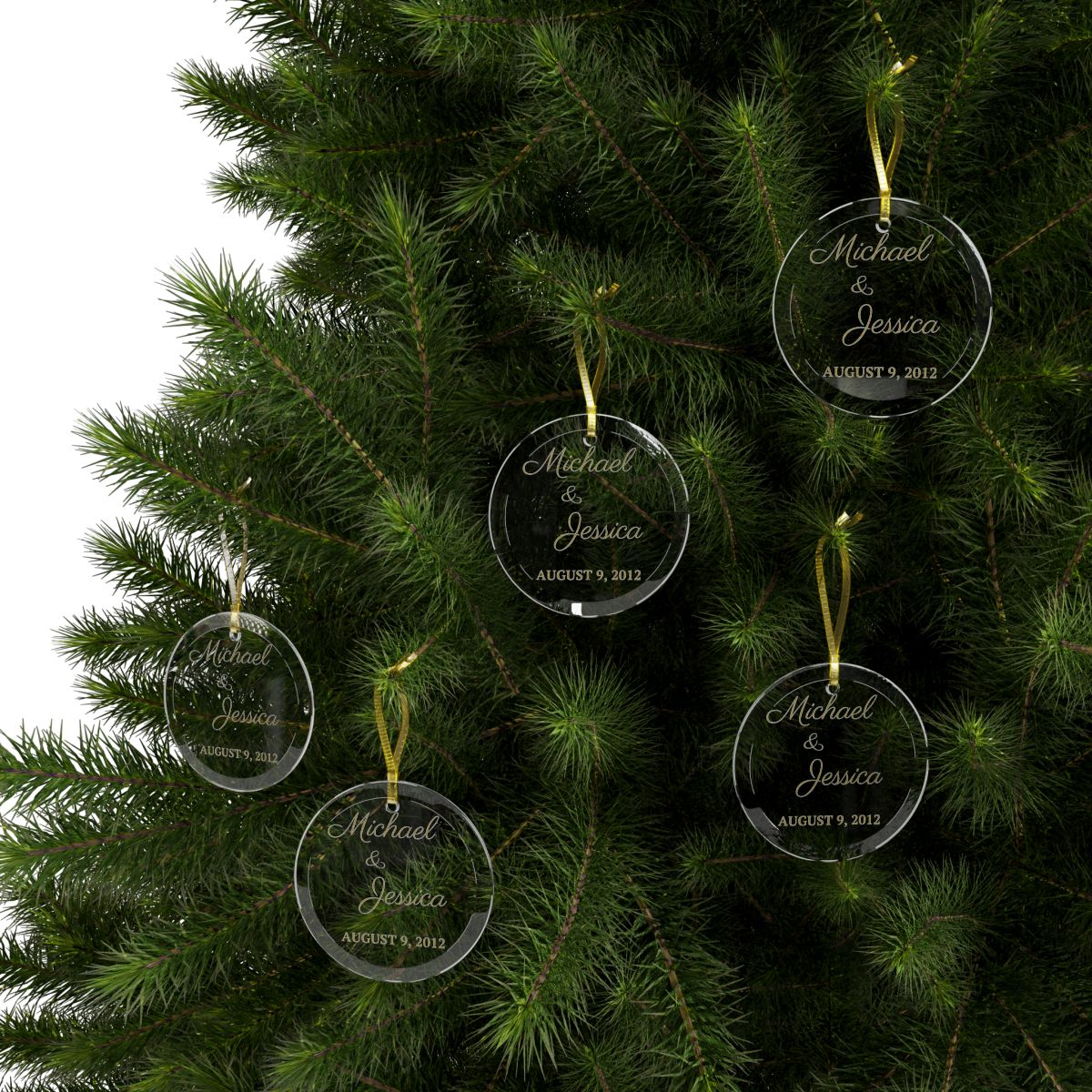 Personalized Name Glass Ornaments | Wedding Gift | Anniversary Gift For Her, Gift For Him