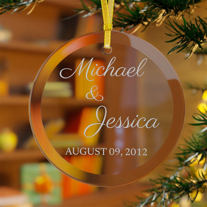 Personalized Name Glass Ornaments | Wedding Gift | Anniversary Gift For Her, Gift For Him