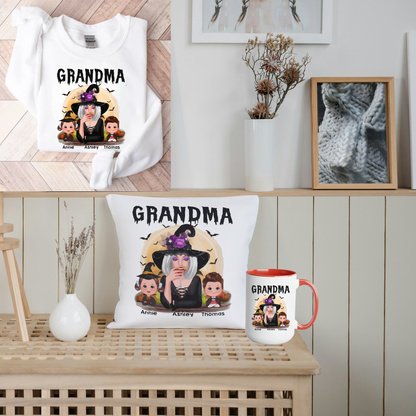 Personalized Grandma Collection | Halloween Sweatshirt, Hoodie, Pillow & Mug | Gift For Grandma