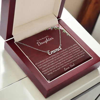 Custom Daughter, Granddaughter Name Necklace With A Message Card | Personalized Daughter Necklace | Gift for Her