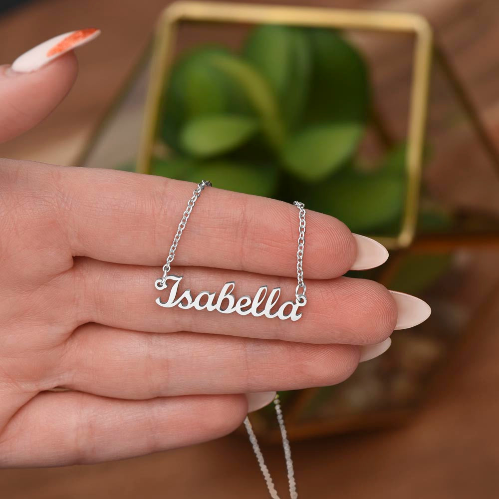 Custom Daughter, Granddaughter Name Necklace With A Message Card | Personalized Daughter Necklace