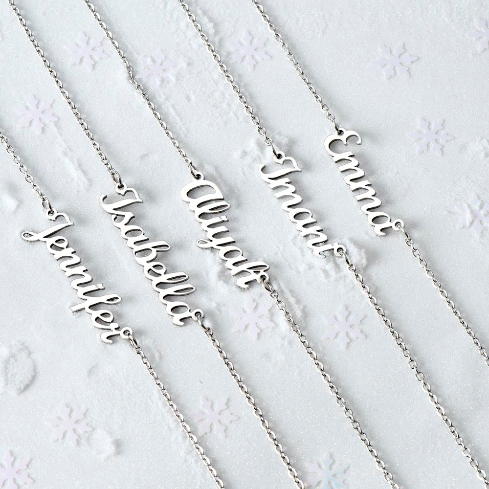 Custom Daughter, Granddaughter Name Necklace With A Message Card | Personalized Daughter Necklace