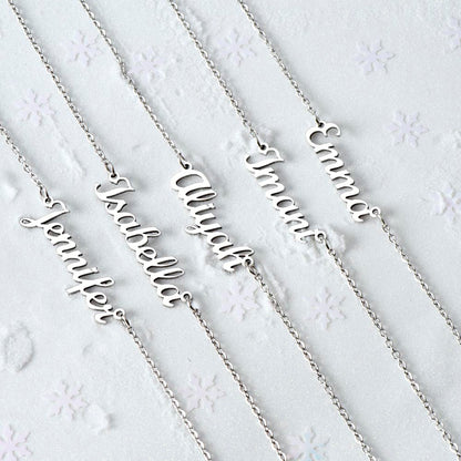 Custom Daughter, Granddaughter Name Necklace With A Message Card | Personalized Daughter Necklace